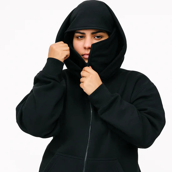 Fleece-lined Double Hood Unique Design